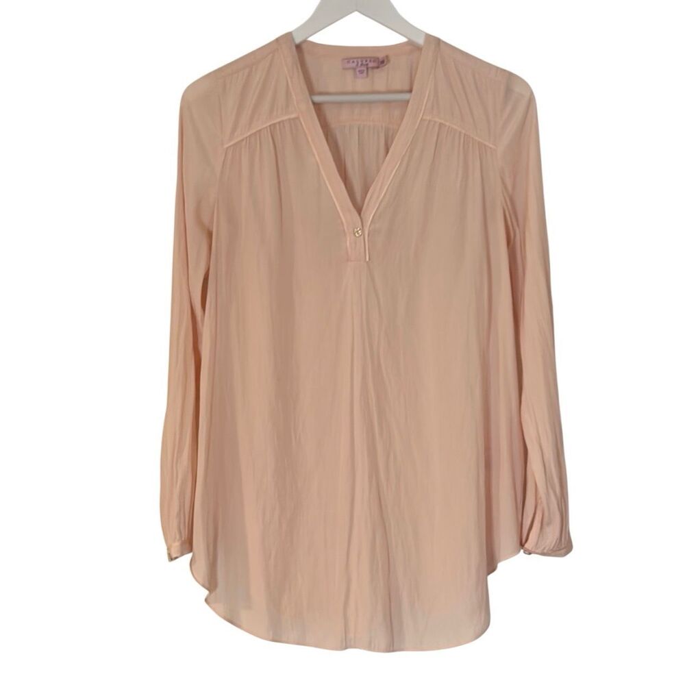 Calypso St. Barth pink vneck blouse size xs